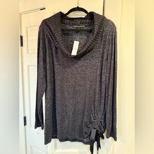 WHBM black/white marl long sleeve top XL